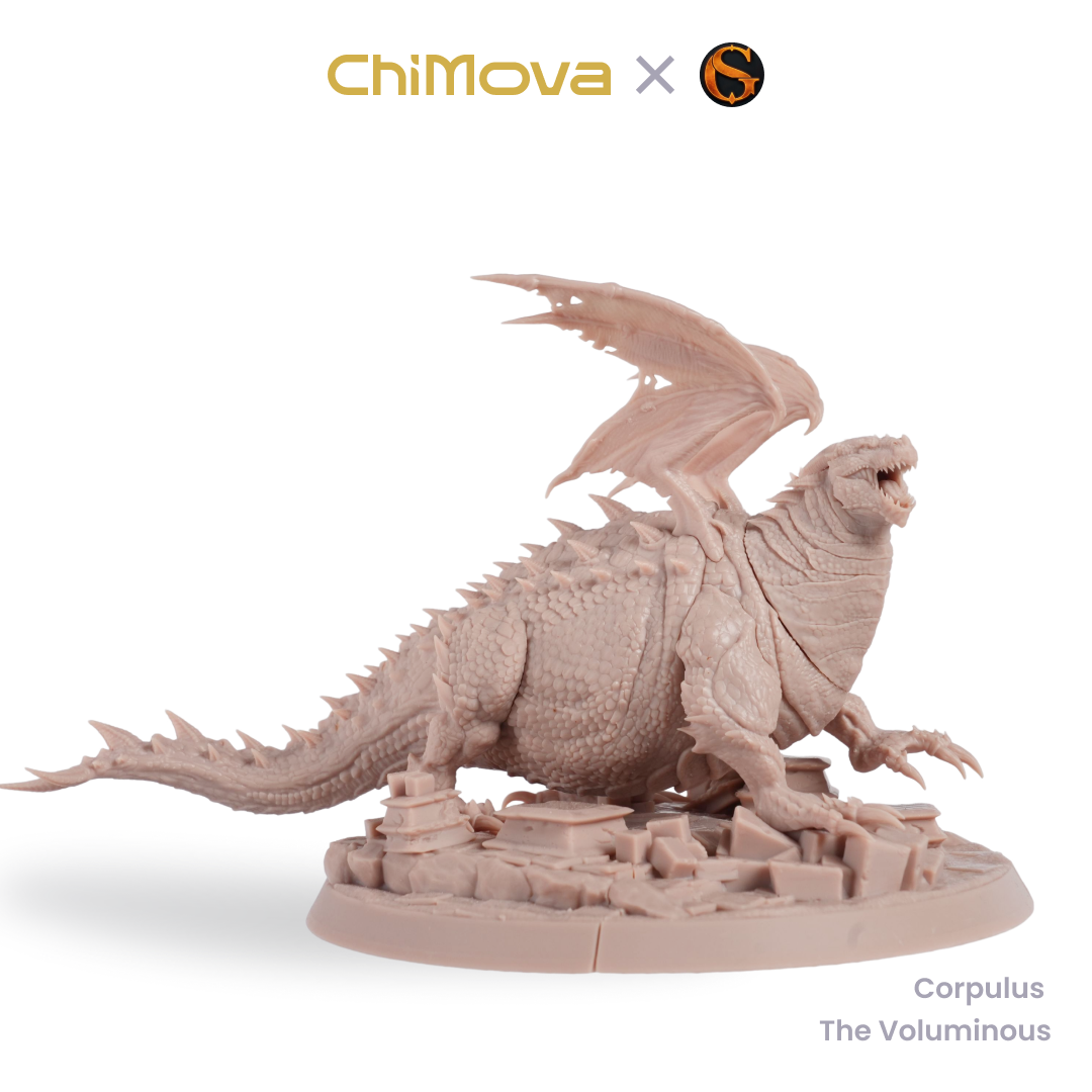 SolGood Creations Corpulus the Voluminous unpainted resin miniature for DND tabletop gaming and collectors, view 2