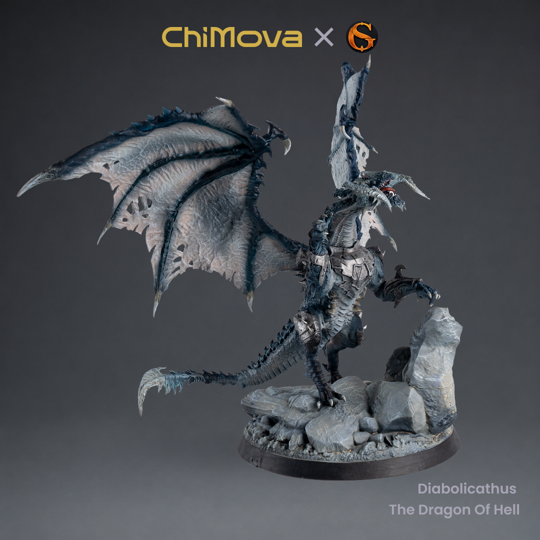SolGood Creations: Diabolicathus, the Dragon of Hell - Hand Painted