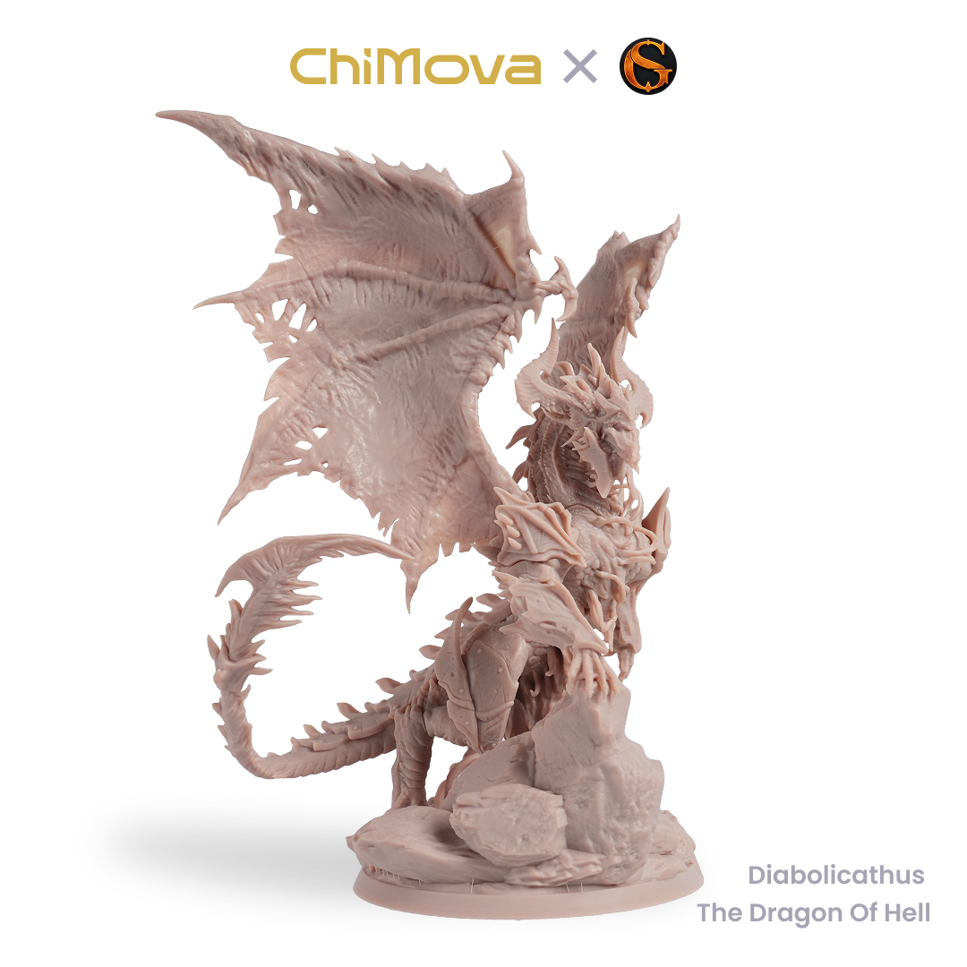 SolGood Creations Labarathrax the Slow Burn unpainted 75mm display model for DND tabletop gaming and collectors, view 2