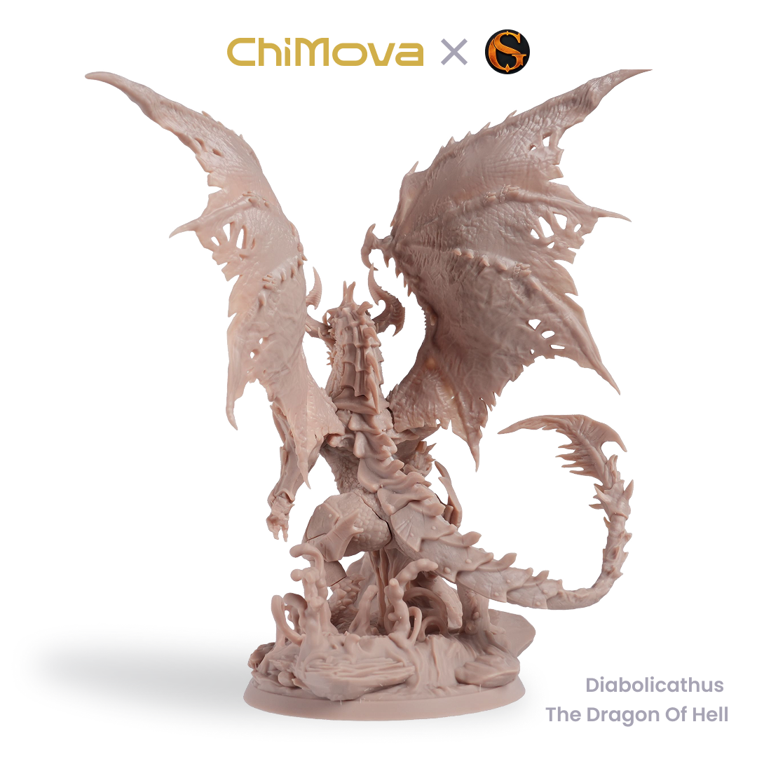 SolGood Creations Labarathrax the Slow Burn unpainted 75mm display model for DND tabletop gaming and collectors, view 3