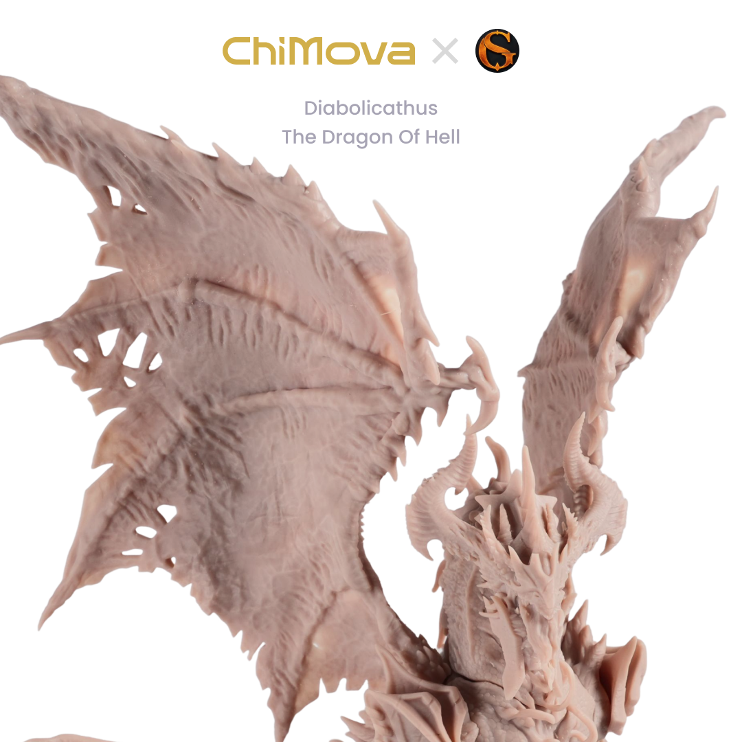 SolGood Creations Labarathrax the Slow Burn unpainted 75mm display model for DND tabletop gaming and collectors, view 4