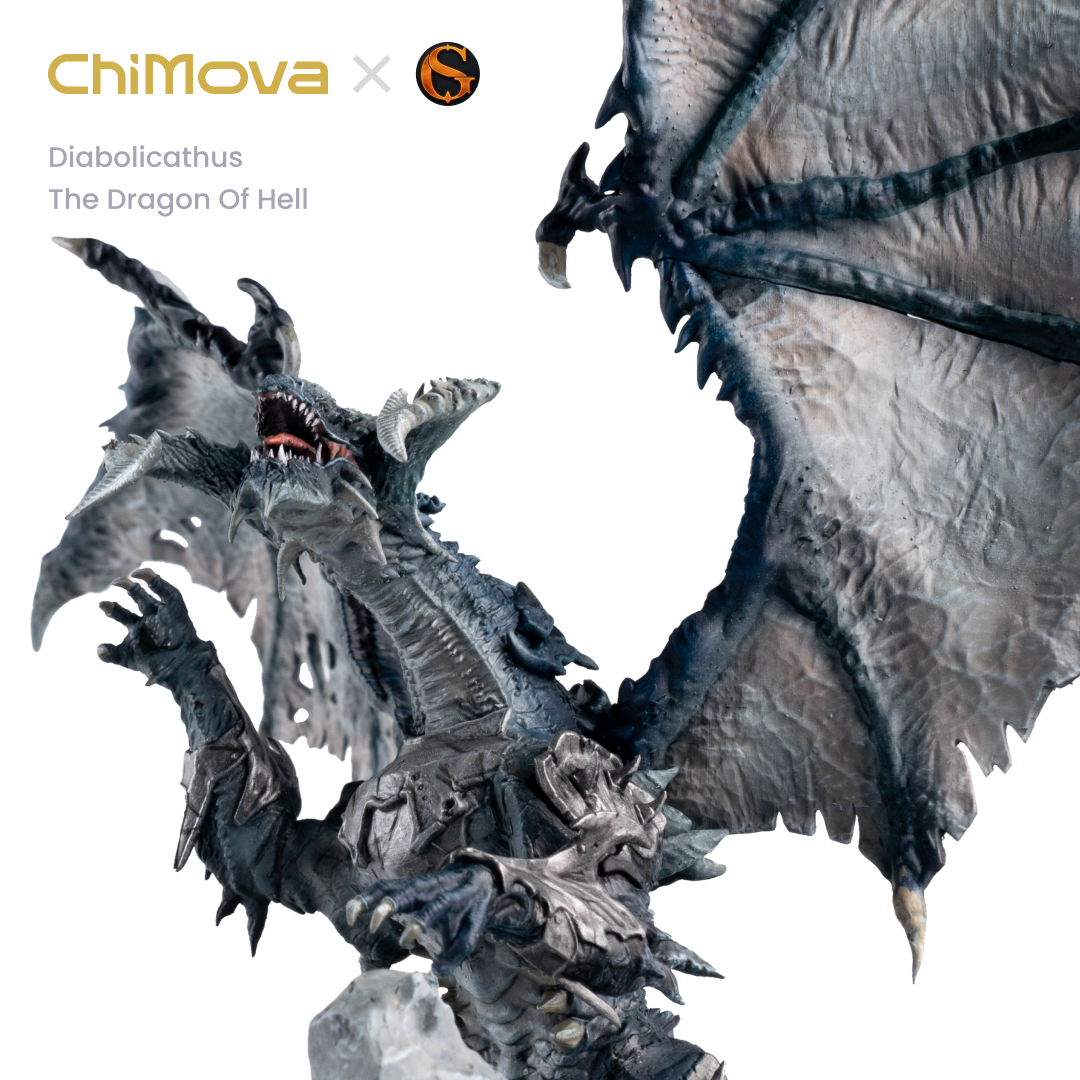 SolGood Creations Diabolicathus, the Dragon of Hell hand painted 75mm display model for DND tabletop gaming and collectors, view 2