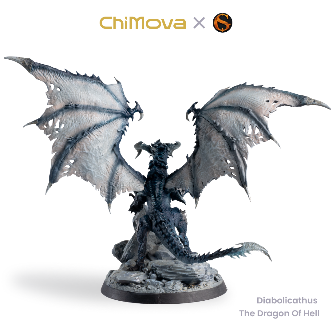 SolGood Creations Diabolicathus, the Dragon of Hell hand painted 75mm display model for DND tabletop gaming and collectors, view 4