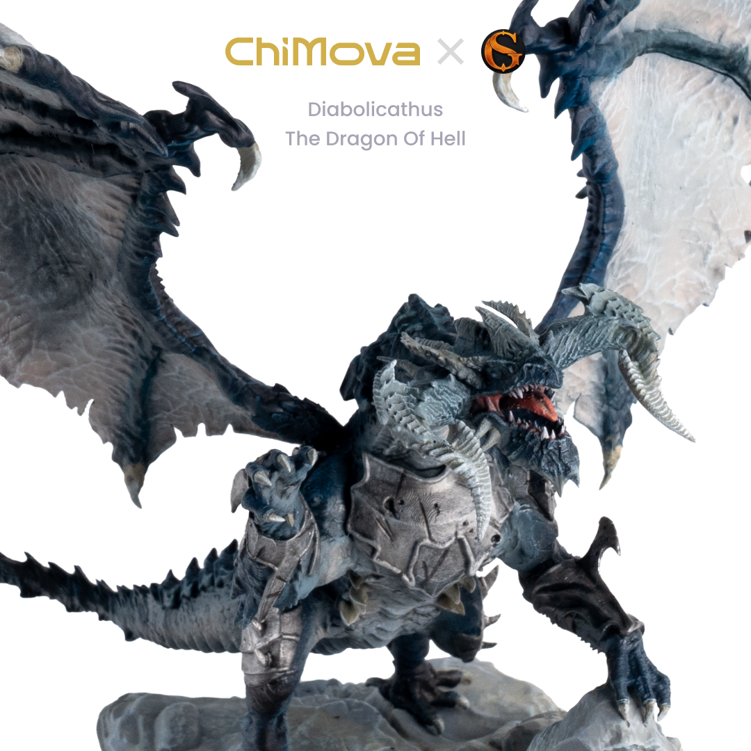 SolGood Creations Diabolicathus, the Dragon of Hell hand painted 75mm display model for DND tabletop gaming and collectors, view 5