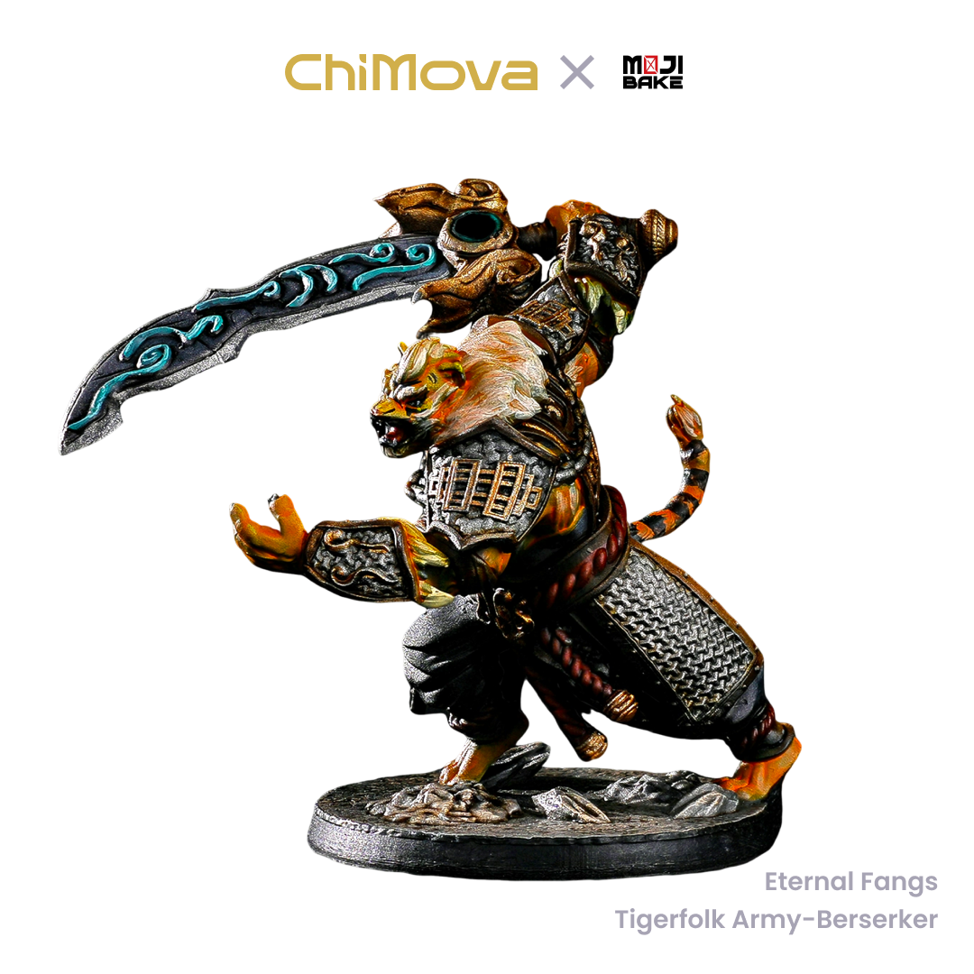 Mojibake Collectibles: Eternal Fangs: Battle for Xiuyu - Hand-Painted Tigerfolk Army Set - Hand Painted 32mm Miniature Set for DND