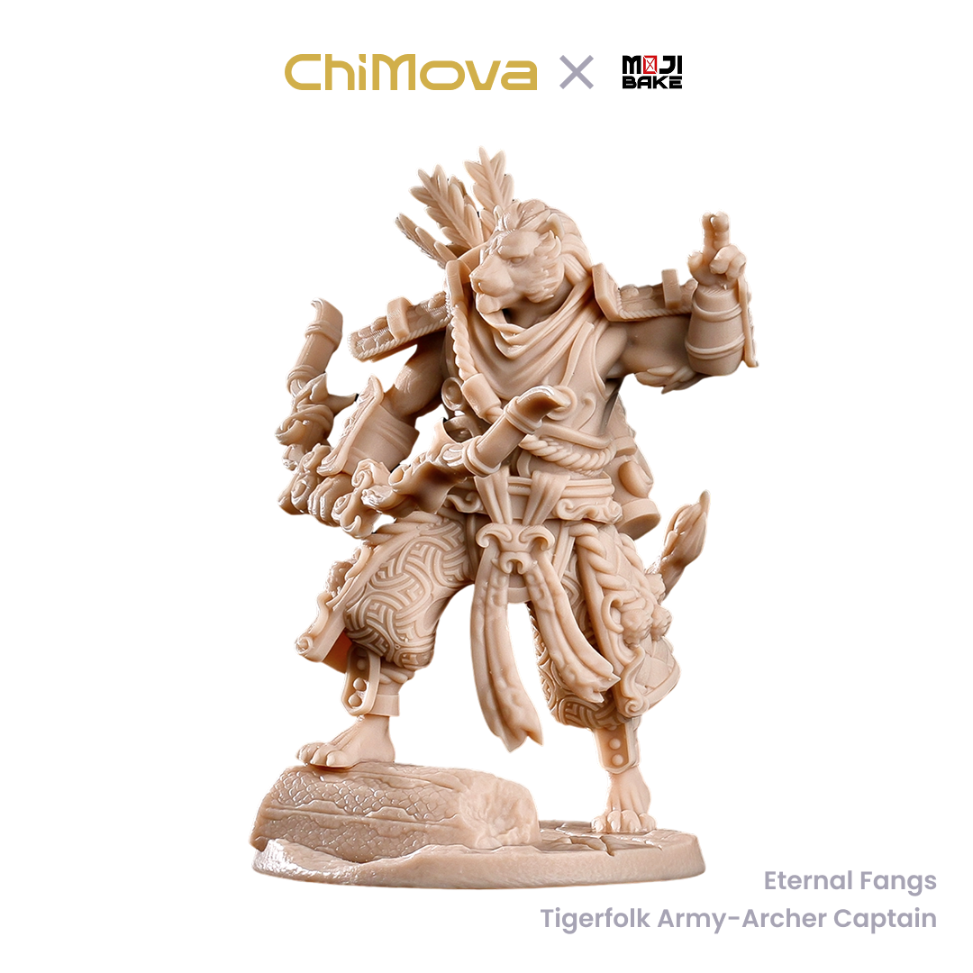 Mojibake Collectibles Eternal Fangs: Tigerfolk Army Pack unpainted 32mm resin miniature set for DND tabletop gaming and collectors, view 5