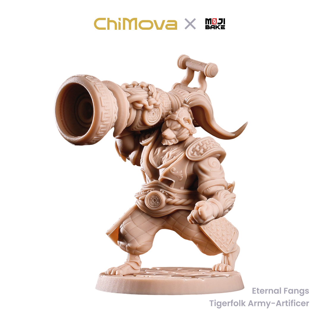 Mojibake Collectibles Eternal Fangs: Tigerfolk Army Pack unpainted 32mm resin miniature set for DND tabletop gaming and collectors, view 2