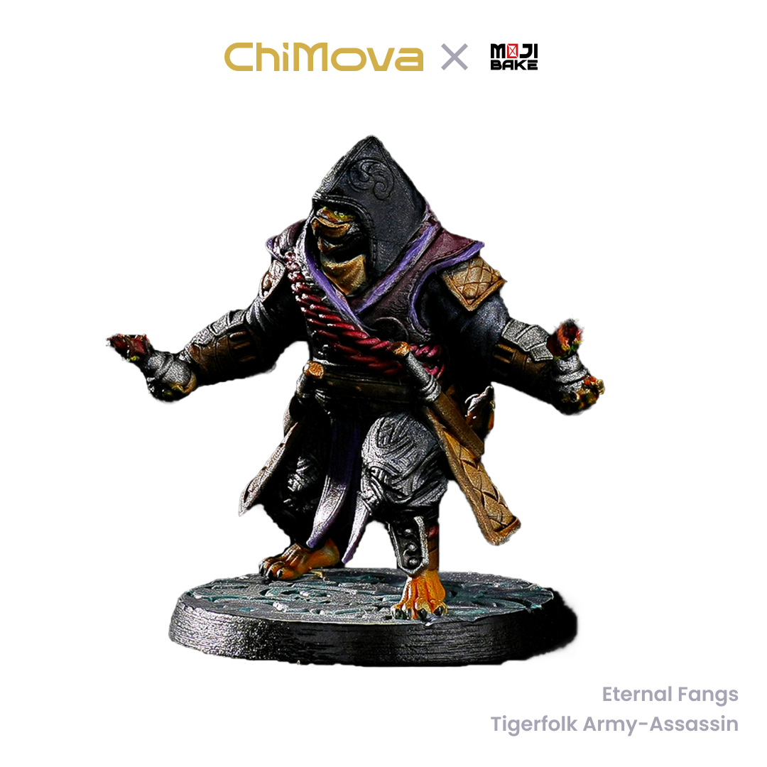Mojibake Collectibles: Eternal Fangs: Battle for Xiuyu - Hand-Painted Tigerfolk Army Set - Hand Painted 32mm Miniature Set for DND