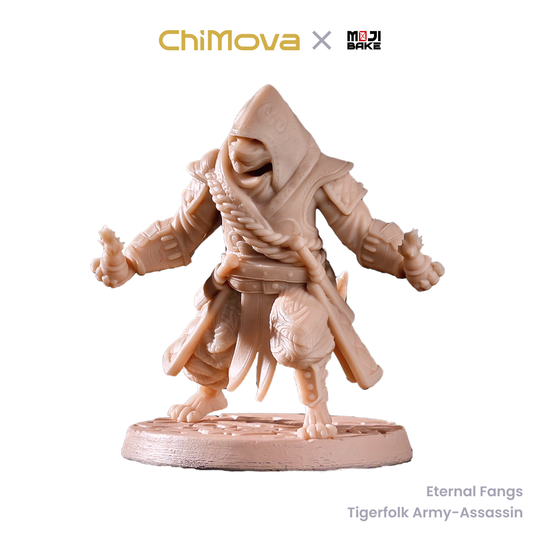 Mojibake Collectibles Eternal Fangs: Tigerfolk Army Pack unpainted 32mm resin miniature set for DND tabletop gaming and collectors, view 7