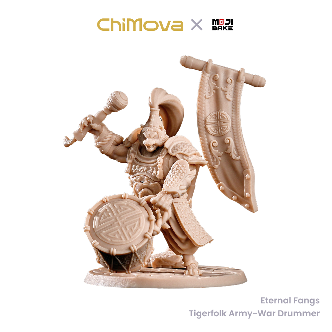 Mojibake Collectibles Eternal Fangs: Tigerfolk Army Pack unpainted 32mm resin miniature set for DND tabletop gaming and collectors, view 3