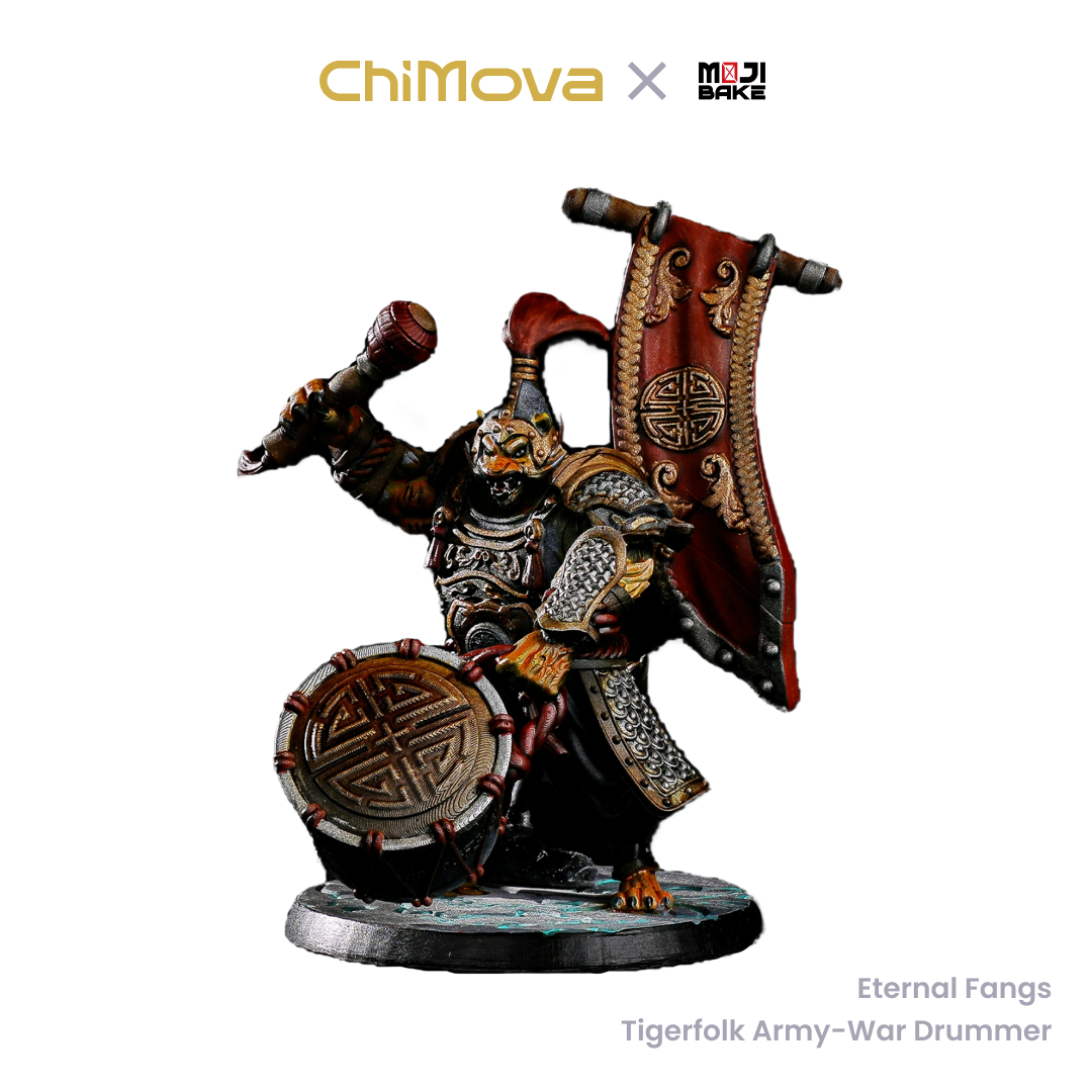 Mojibake Collectibles: Eternal Fangs: Battle for Xiuyu - Hand-Painted Tigerfolk Army Set - Hand Painted 32mm Miniature Set for DND