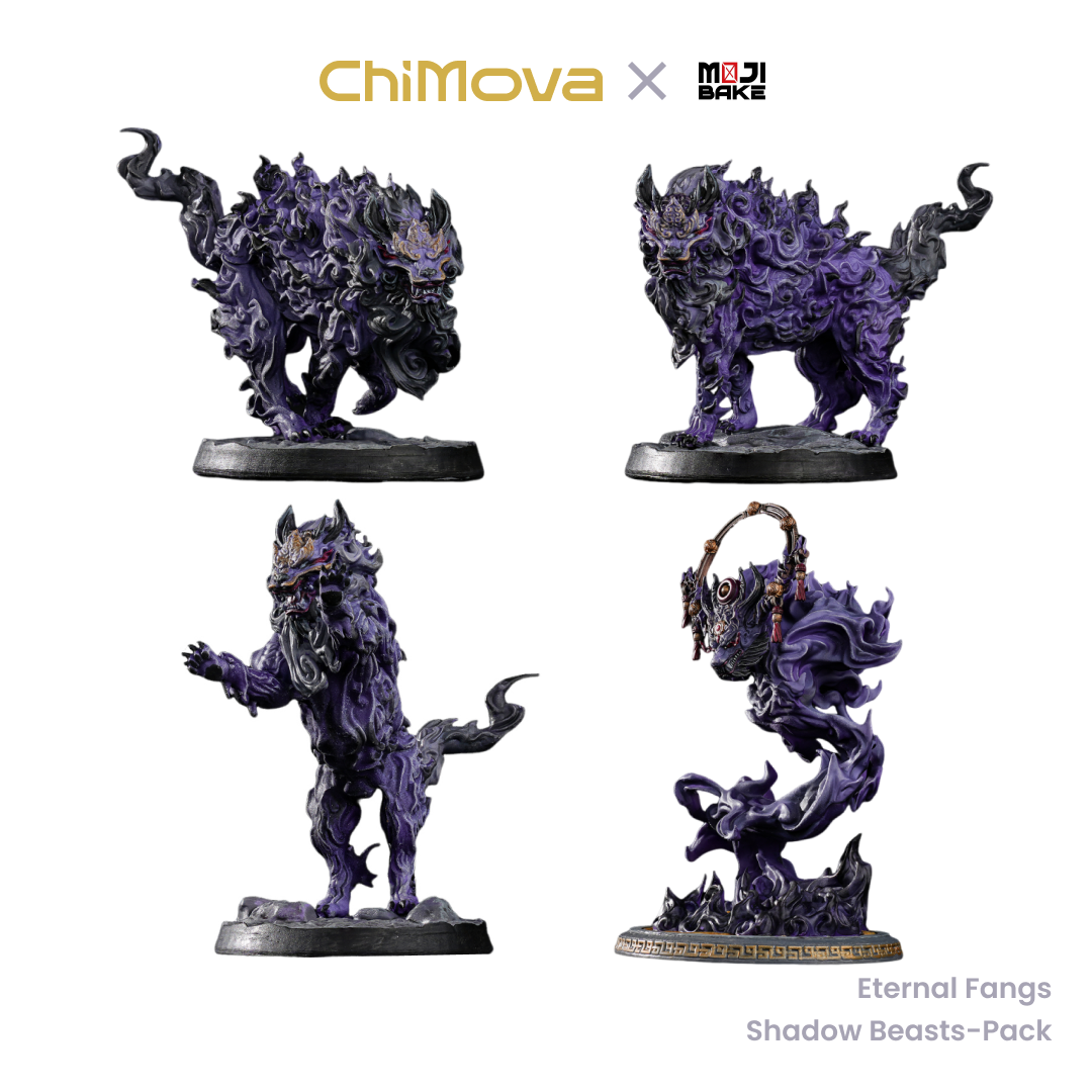 Mojibake Collectibles: Battle for Xiuyu: Eternal Fangs Shadow Beasts - Hand Painted Monster Miniature for TRPG & War Games