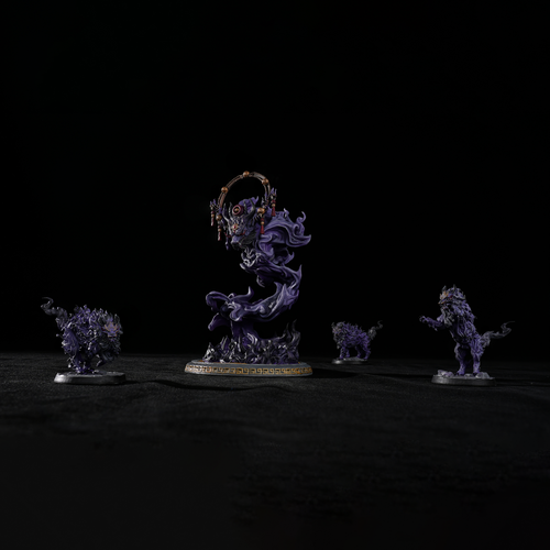 Hand-painted Shadow Dragon and Shadow Beasts from Eternal Fangs Battle for Xiuyu - premium resin miniature set for tabletop games