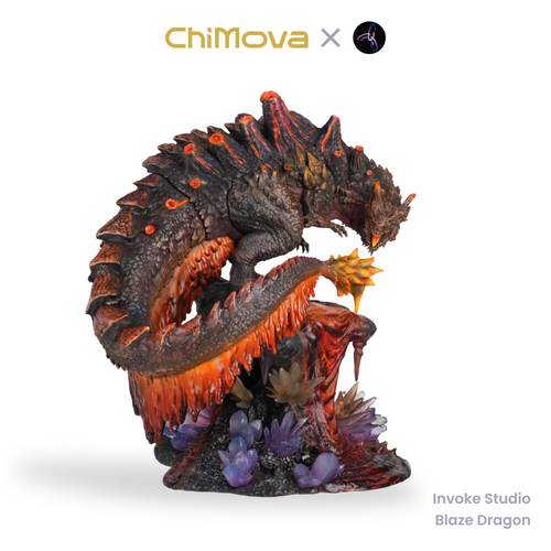 Invoke Studio Blaze Dragon hand painted display model for DND tabletop gaming and collectors, view 1
