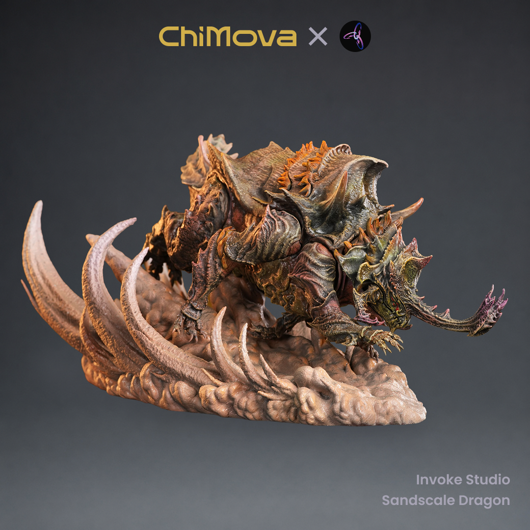 Invoke Studio: Sandscale Dragon - Hand Painted