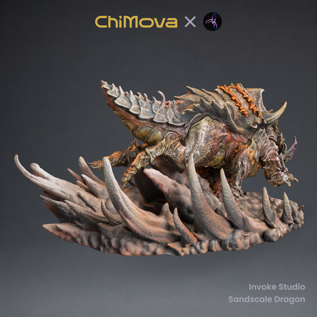 Invoke Studio: Sandscale Dragon - Hand Painted