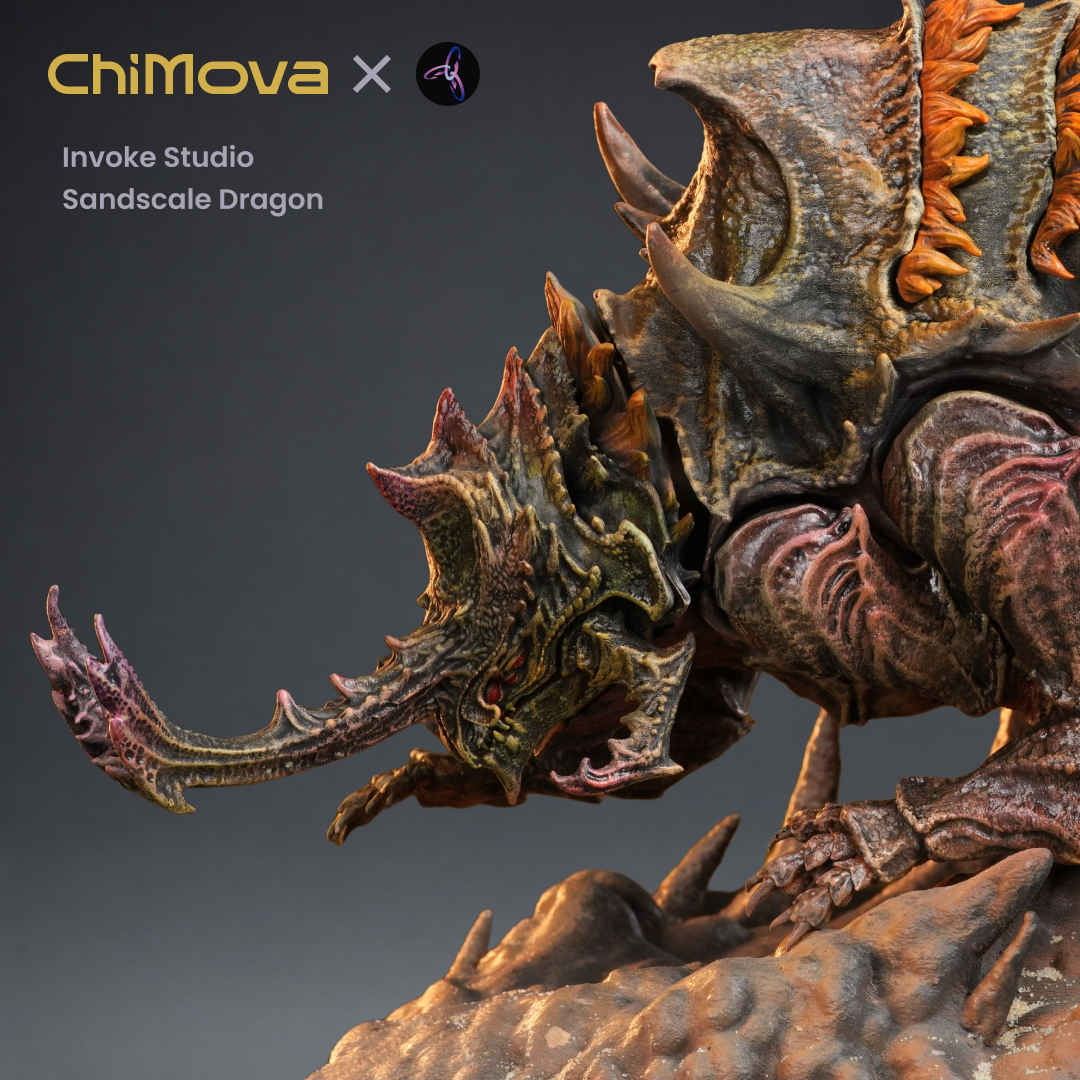 Invoke Studio: Sandscale Dragon - Hand Painted
