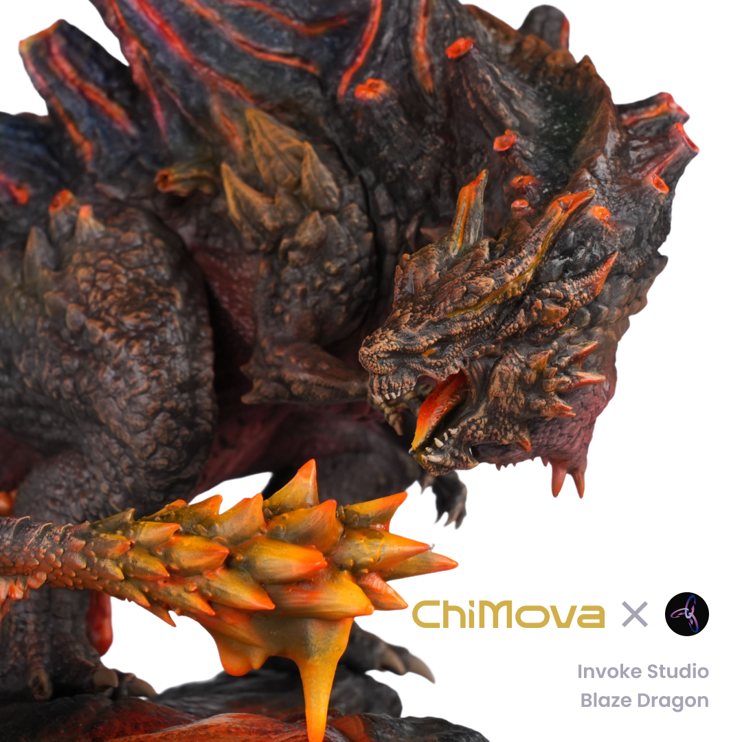 Invoke Studio Blaze Dragon hand painted display model for DND tabletop gaming and collectors, view 5
