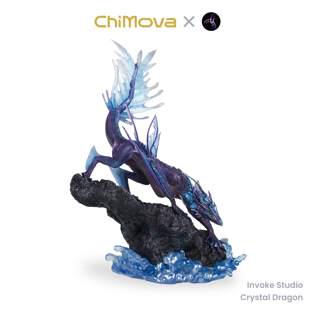 Invoke Studio Crystal Dragon hand painted display model for DND tabletop gaming and collectors, view 1