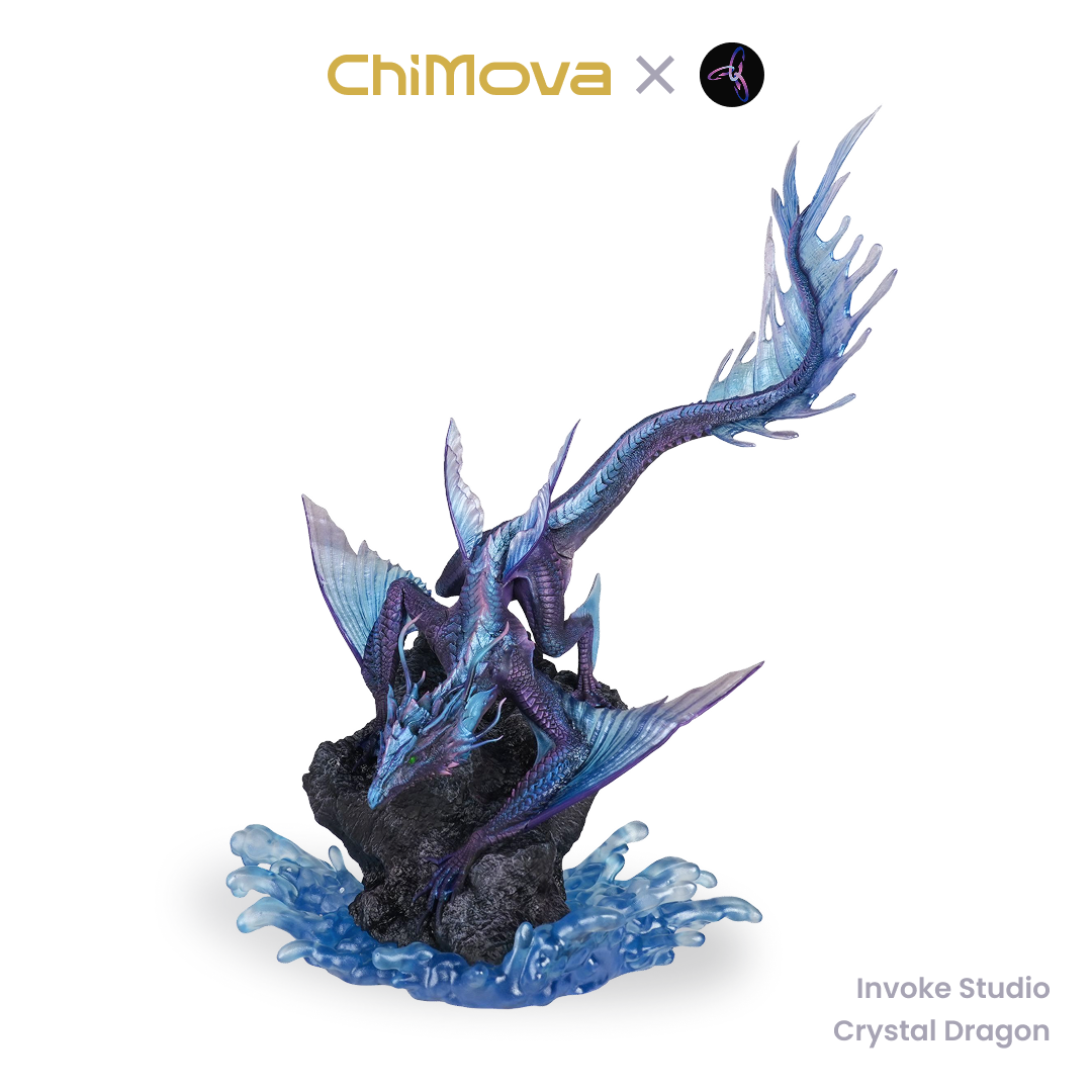 Invoke Studio Crystal Dragon hand painted display model for DND tabletop gaming and collectors, view 2