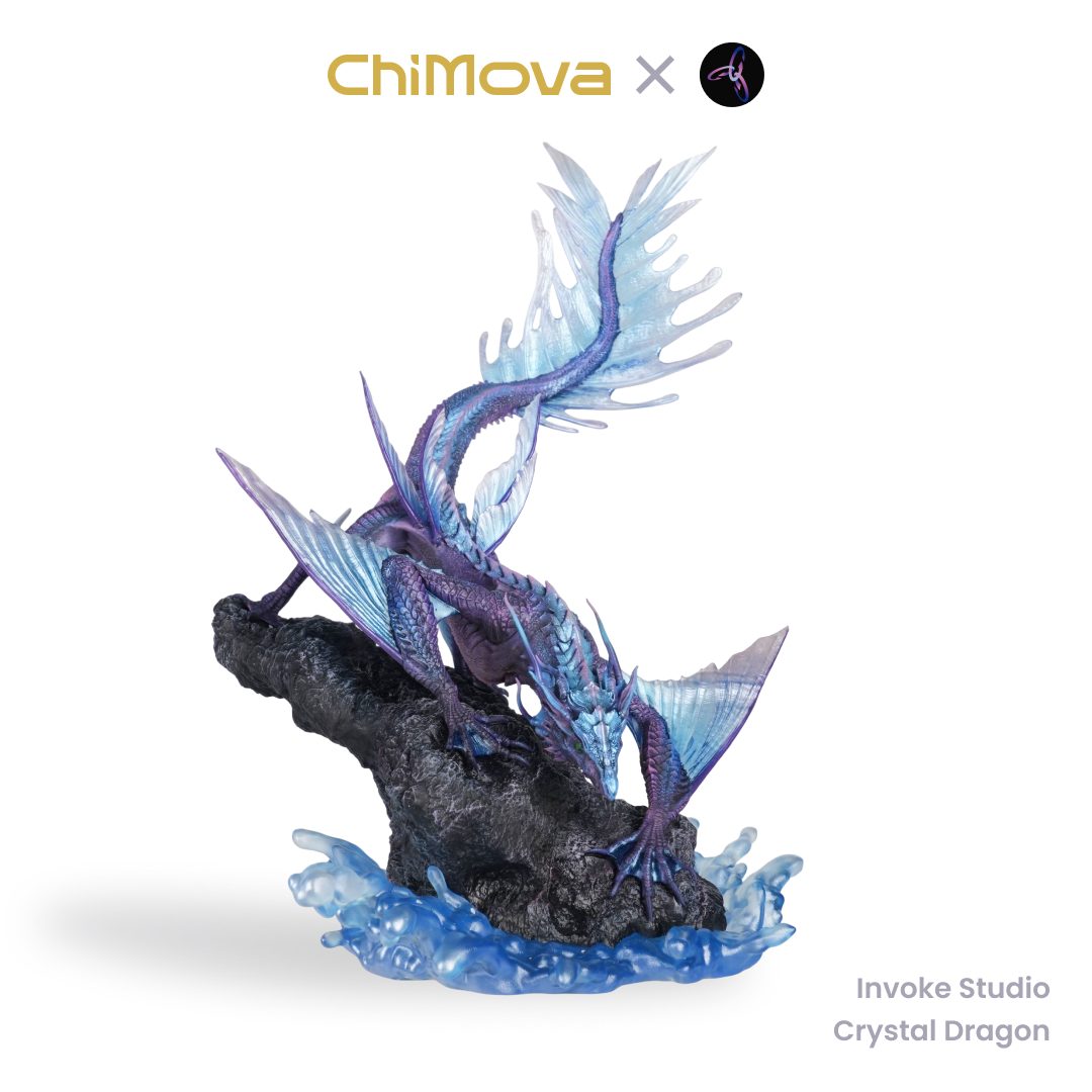 Invoke Studio Crystal Dragon hand painted display model for DND tabletop gaming and collectors, view 3