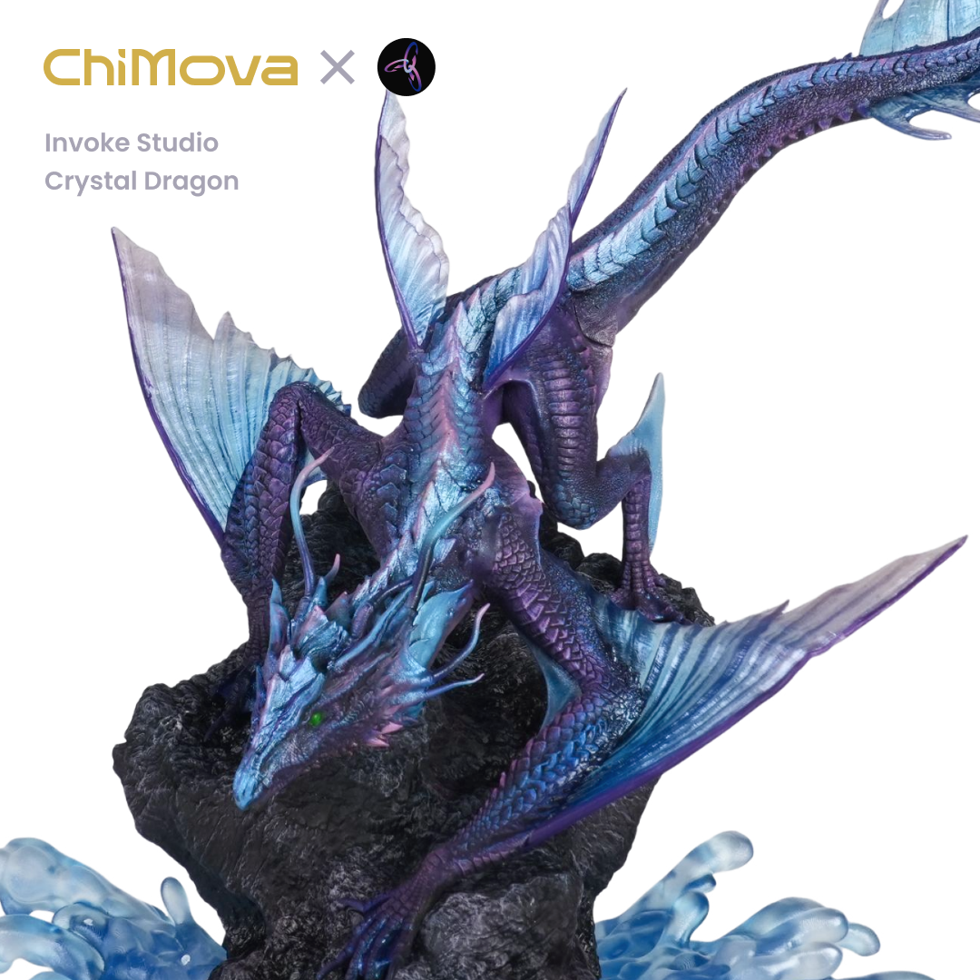 Invoke Studio Crystal Dragon hand painted display model for DND tabletop gaming and collectors, view 4