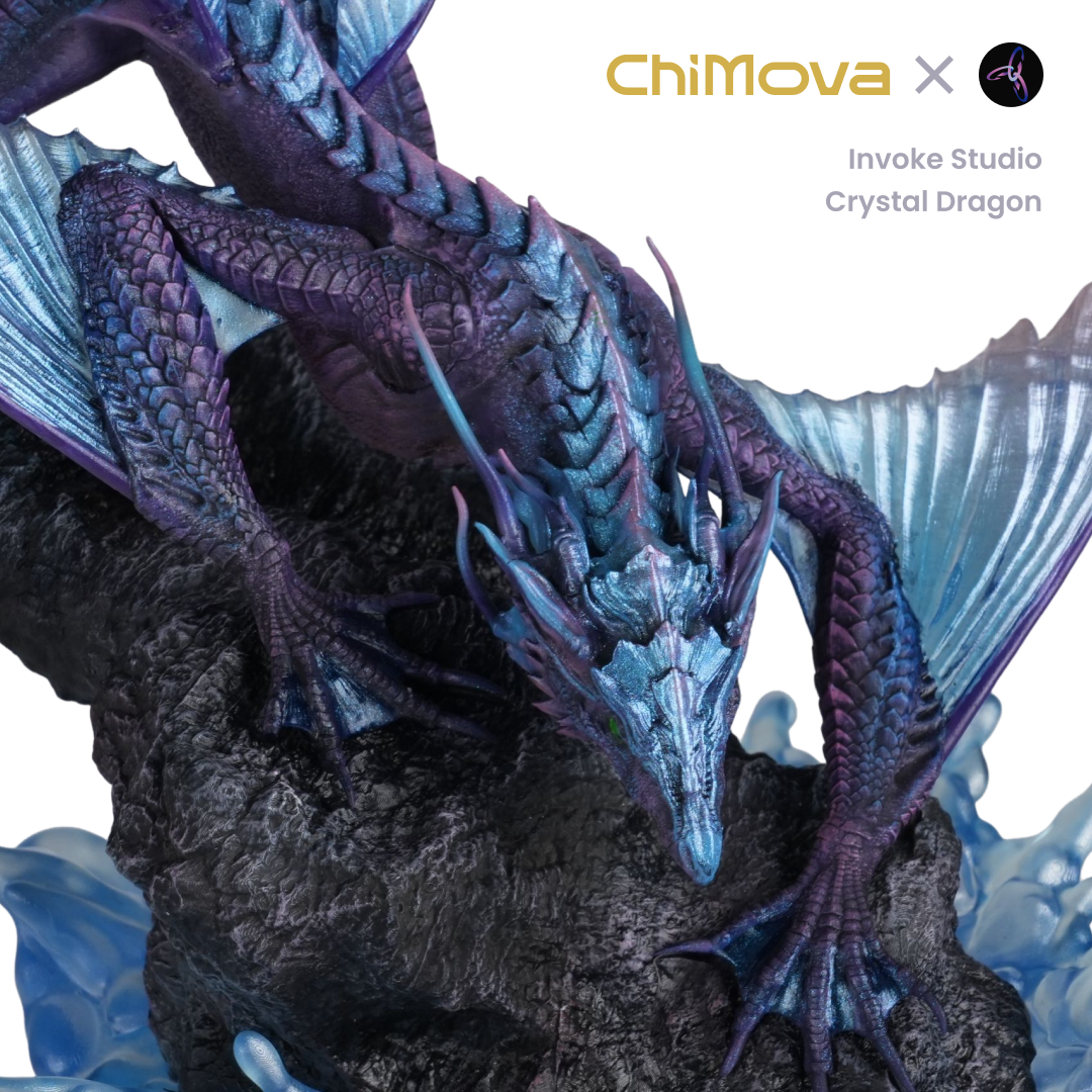 Invoke Studio Crystal Dragon hand painted display model for DND tabletop gaming and collectors, view 5