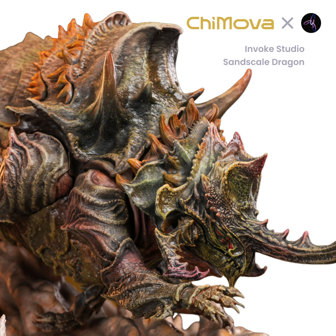 Invoke Studio Sandscale Dragon hand painted display model for DND tabletop gaming and collectors, view 5