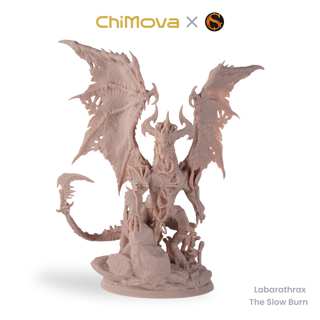 SolGood Creations: Labarathrax the Slow Burn - Unpainted 100mm Monster Model for DND & TRPG