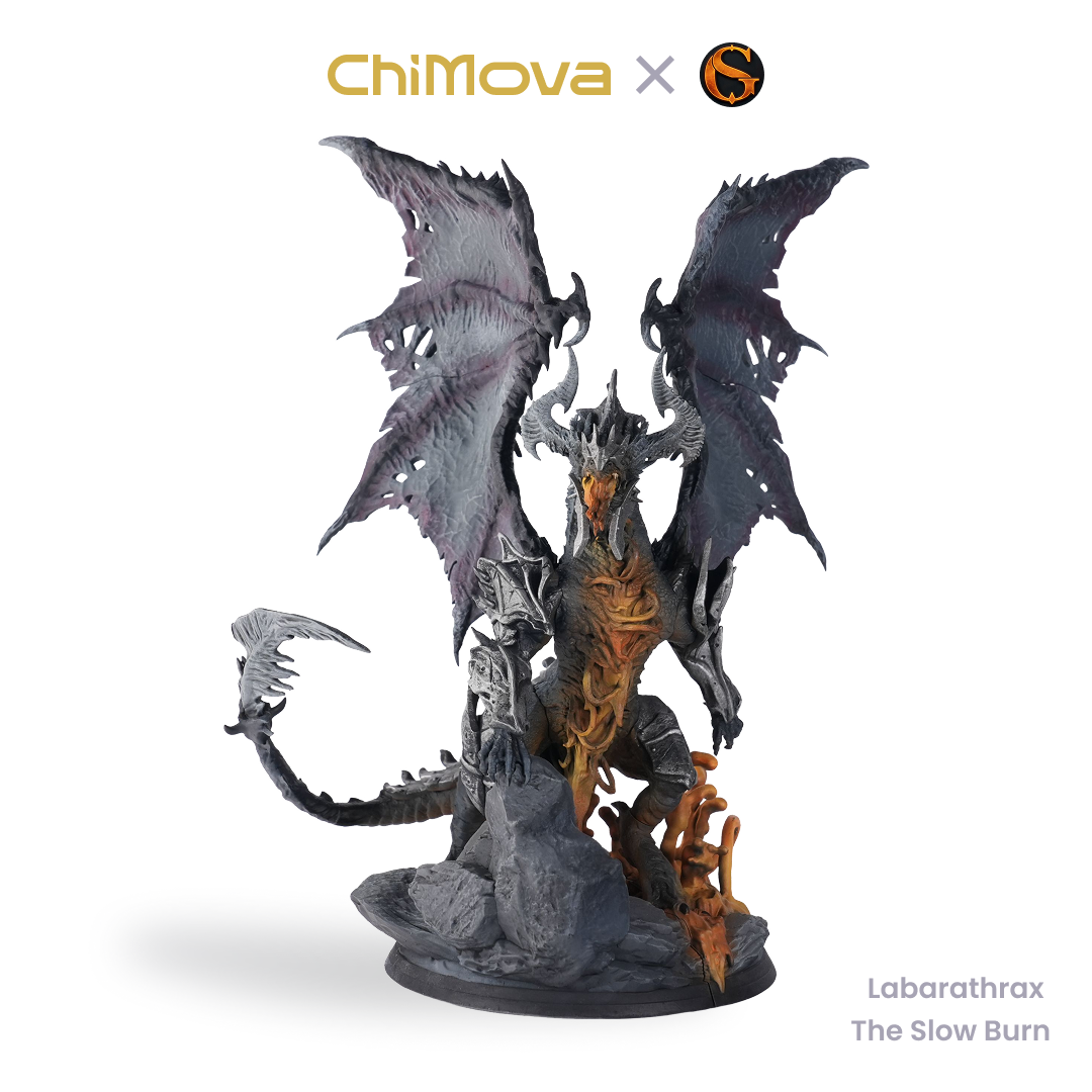 SolGood Creations Labarathrax the Slow Burn hand painted 75mm display model for DND tabletop gaming and collectors, view 1