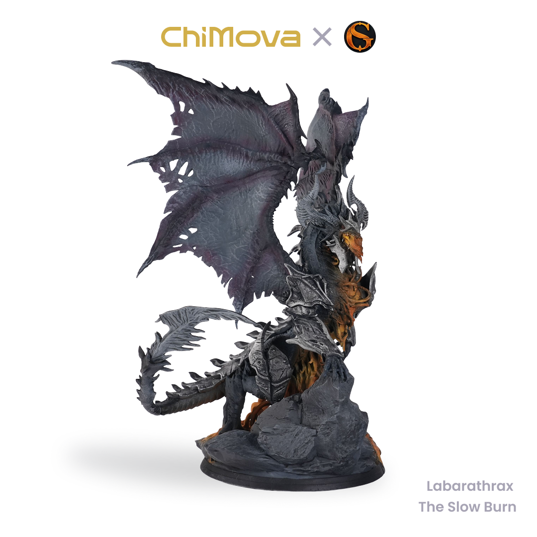 SolGood Creations Labarathrax the Slow Burn hand painted 75mm display model for DND tabletop gaming and collectors, view 2
