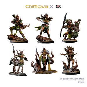 Mojibake Collectibles: Legends of Aetheron: Sylvan Elf Army Pack - Hand Painted 32mm Resin Miniature Set for DND & TRPG