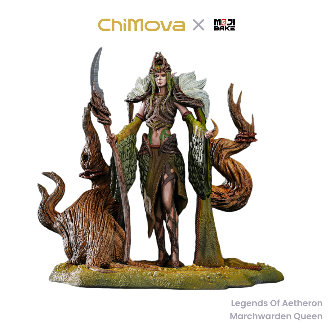 Mojibake Collectibles Legends of Aetheron: Sylvan Elf Army unpainted 32mm resin miniature set for DND tabletop gaming and collectors, view 1