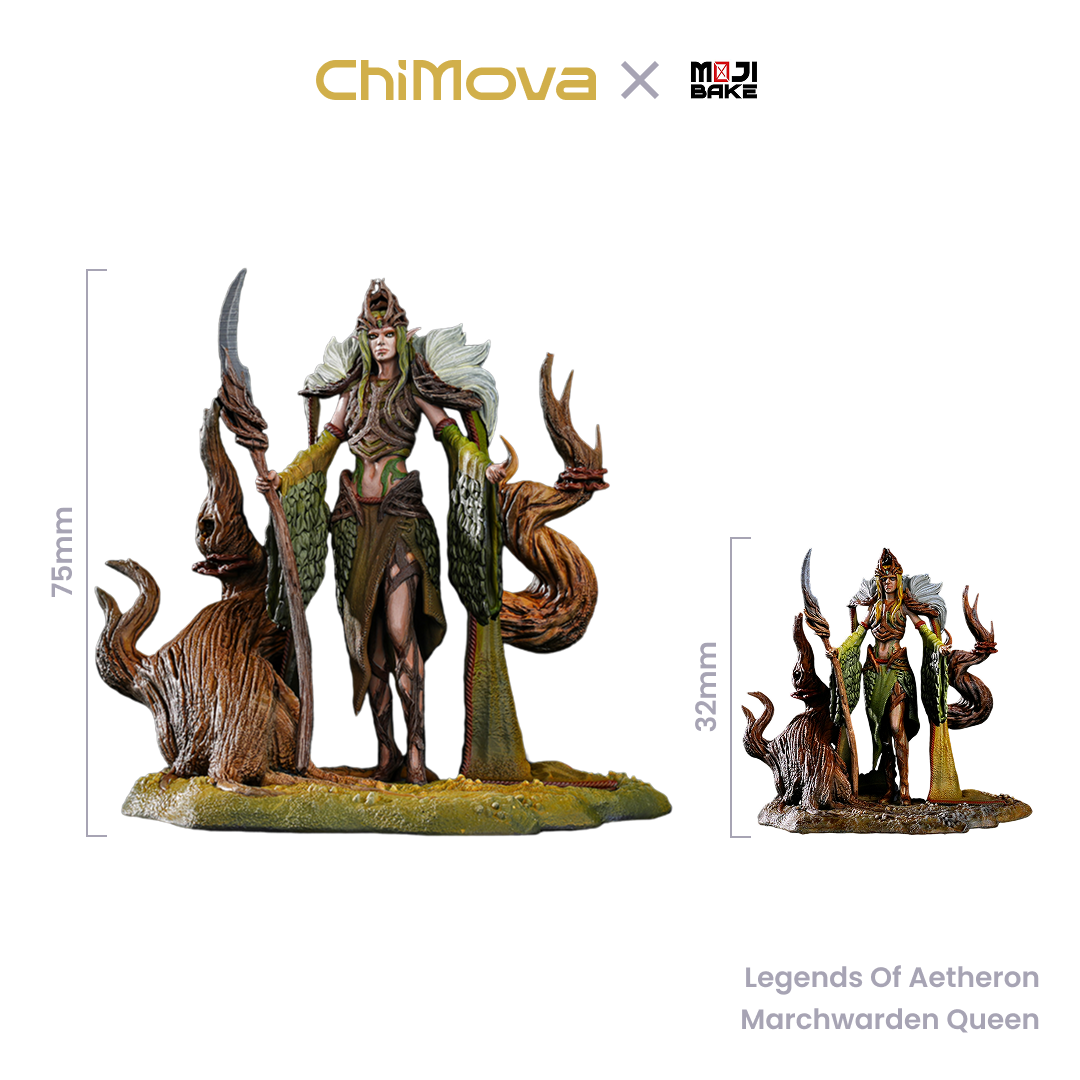 Mojibake Collectibles: Legends of Aetheron: Sylvan Elf Army - Unpainted 75mm Resin Miniature Set for DND & Tabletop
