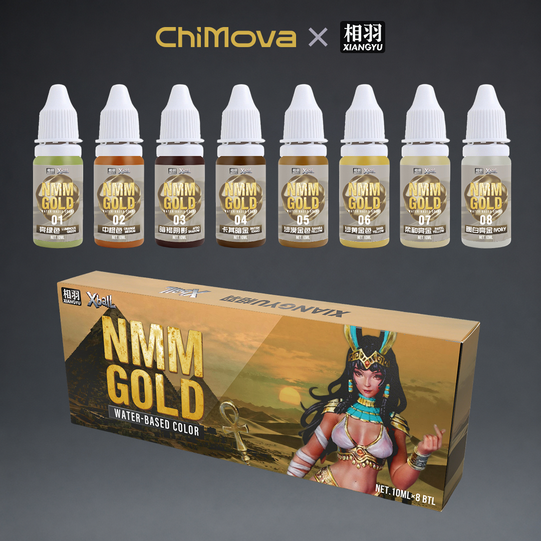 NMM Gold & Silver Series Water-Based Paints for Miniatures, Gundam, Dioramas & Figure Painting