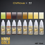 NMM Gold & Silver Series Water-Based Paints for Miniatures, Gundam, Dioramas & Figure Painting