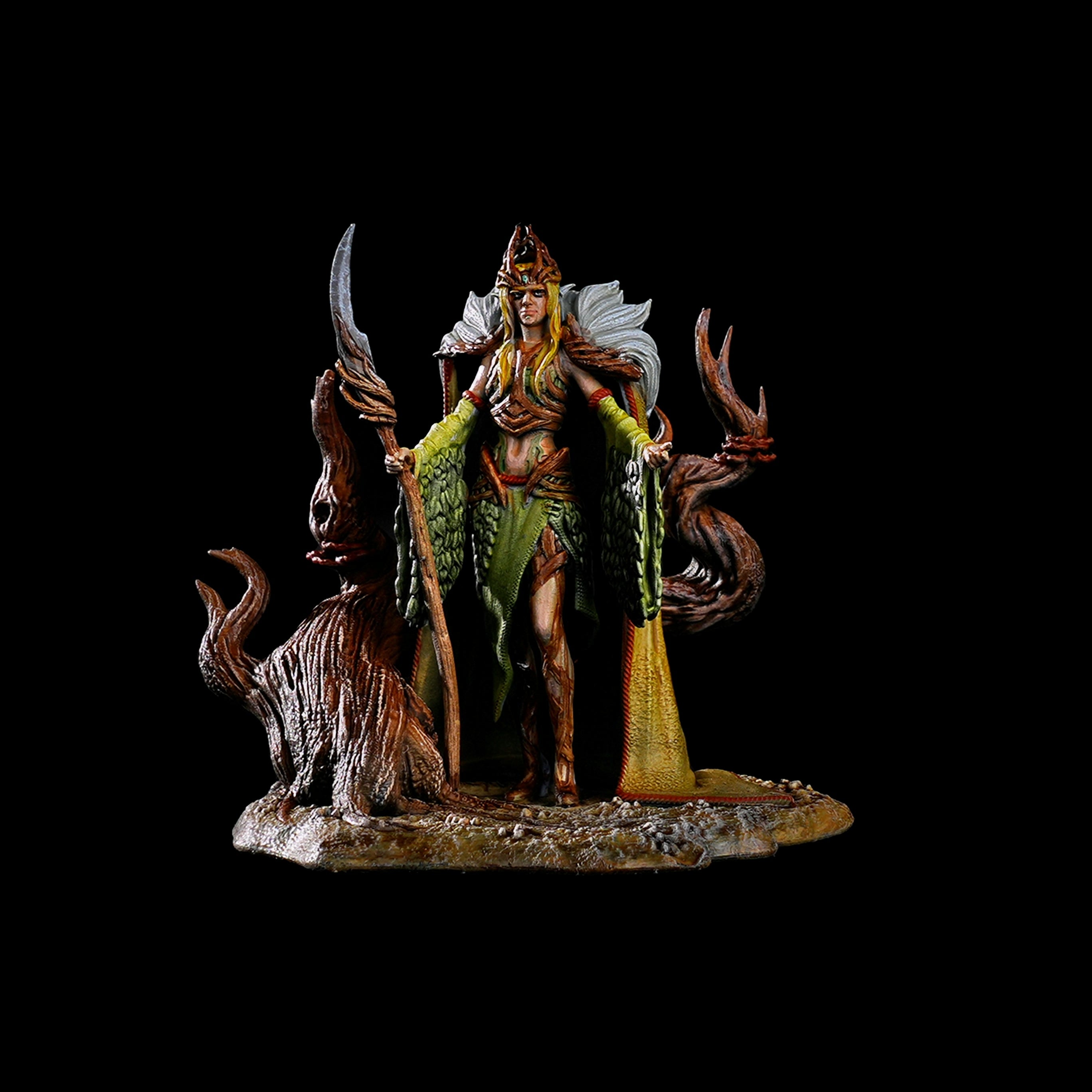 32mm 3D printed hand painted miniature models with vibrant colors, fantasy creature design with fine details, ideal for DND proxy miniatures and war gaming alternatives, Aetheron Army Pack (compatible with Elven armies)