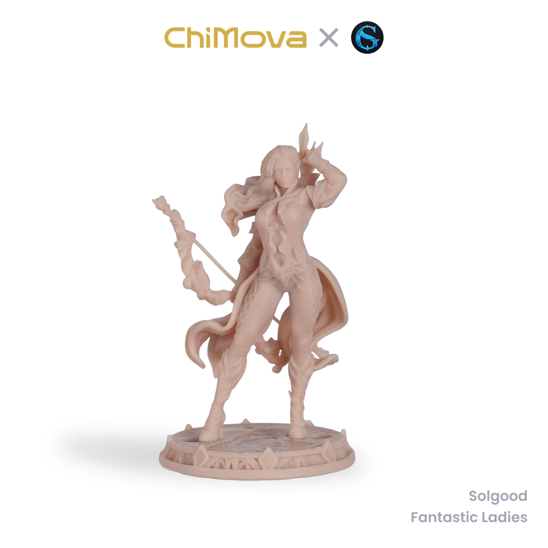 SolGood Creations Fantastic Ladies DND Pack unpainted 32mm dragon miniature for DND tabletop gaming and collectors, view 3