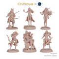 SolGood Creations Fantastic Ladies DND Pack unpainted 32mm dragon miniature for DND tabletop gaming and collectors, view 1