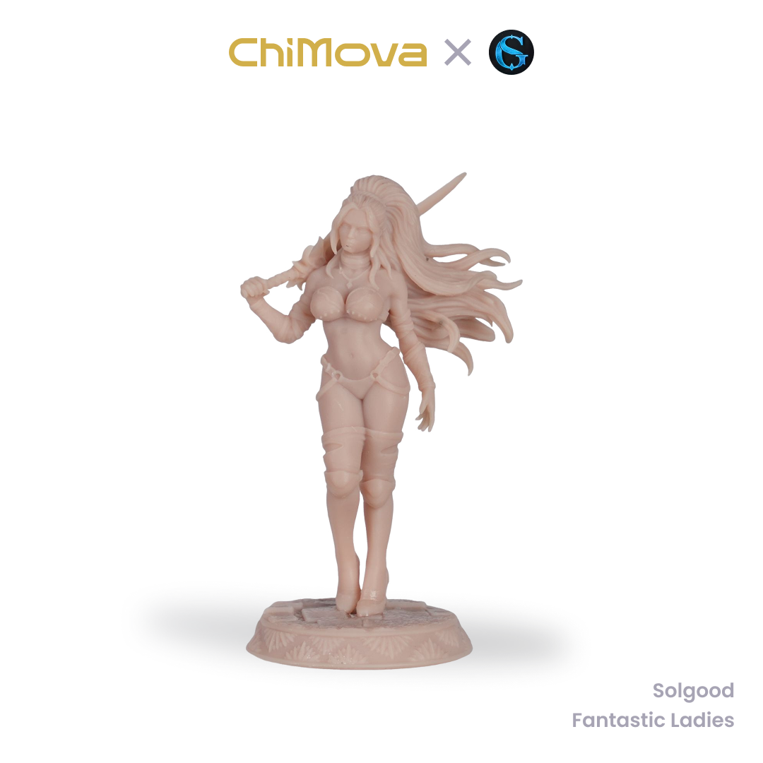 SolGood Creations Fantastic Ladies DND Pack unpainted 32mm dragon miniature for DND tabletop gaming and collectors, view 4