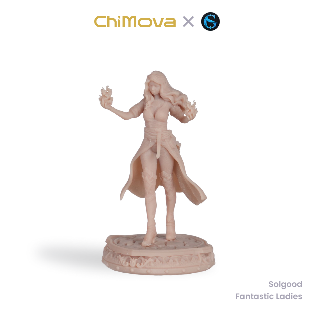 SolGood Creations Fantastic Ladies DND Pack unpainted 32mm dragon miniature for DND tabletop gaming and collectors, view 7
