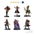 SolGood Creations Fantastic Ladies DND Pack hand painted 32mm resin miniature set for DND tabletop gaming and collectors, view 1
