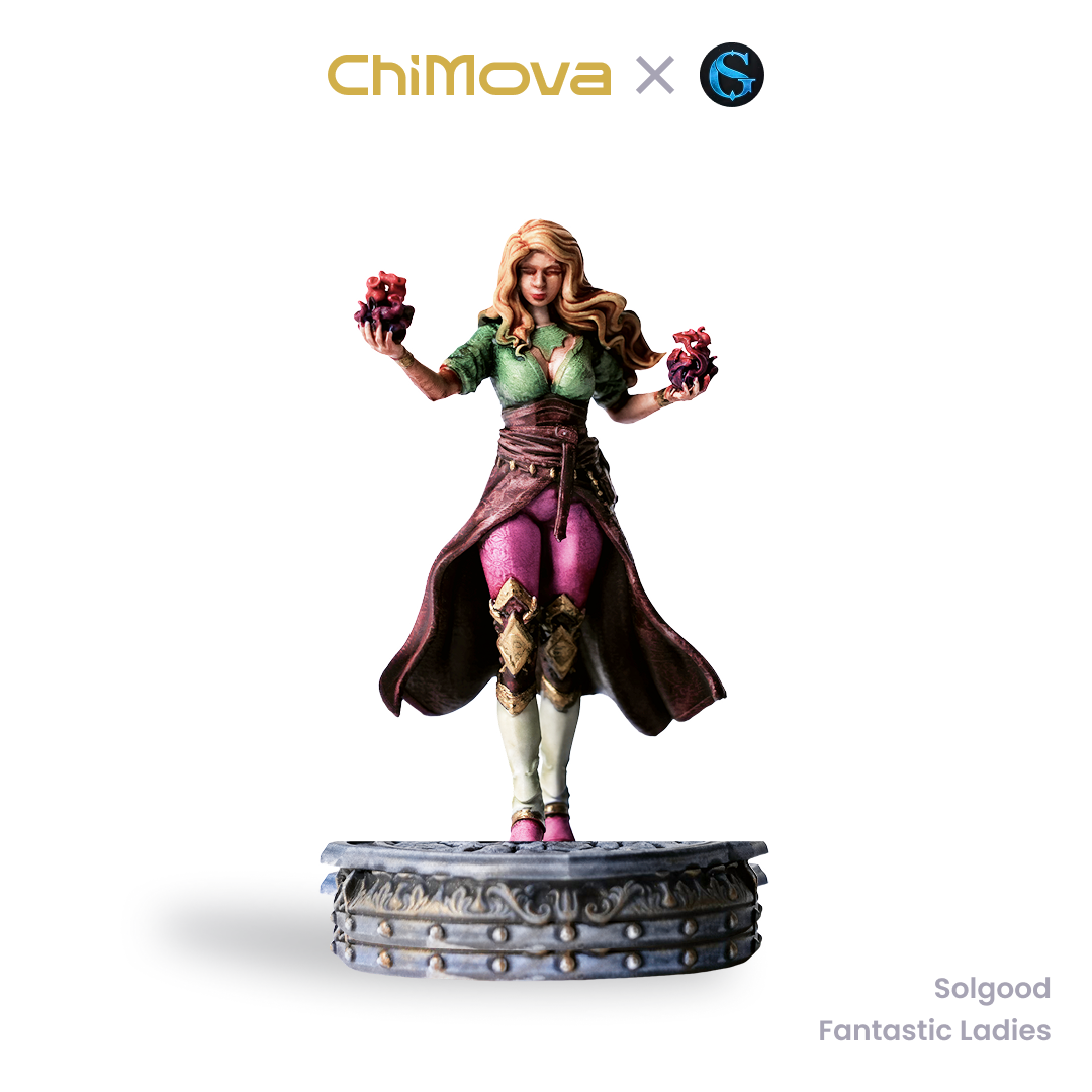 SolGood Creations Fantastic Ladies DND Pack hand painted 32mm resin miniature set for DND tabletop gaming and collectors, view 6
