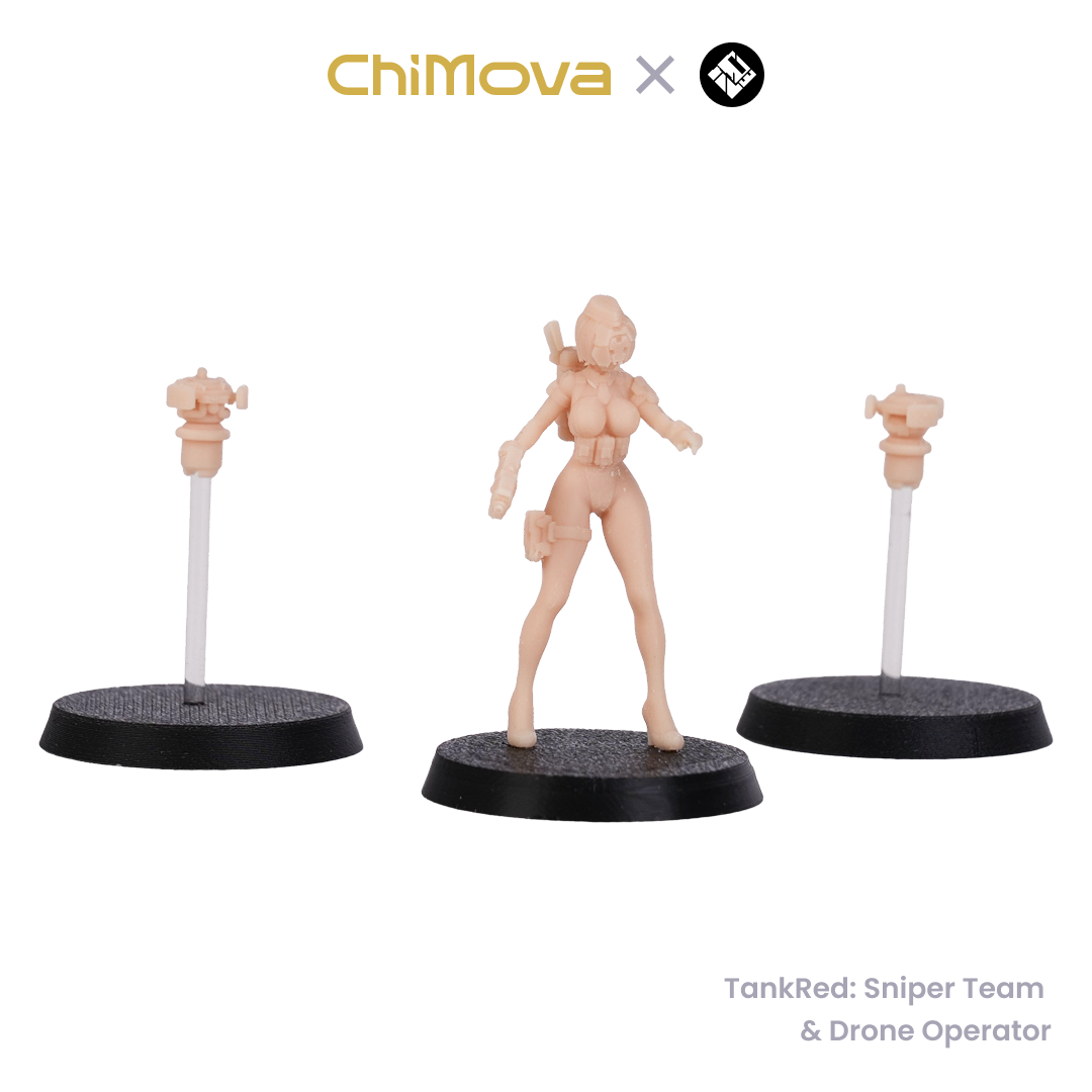 TankRed: Sniper Team & Drone Operator - Unpainted Resin Miniature Set for DND & TRPG product image 1