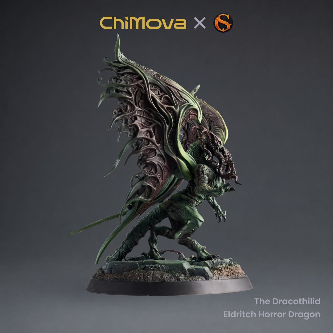 SolGood Creations: The Dracothilid, Eldritch Horror Dragon - Hand Painted