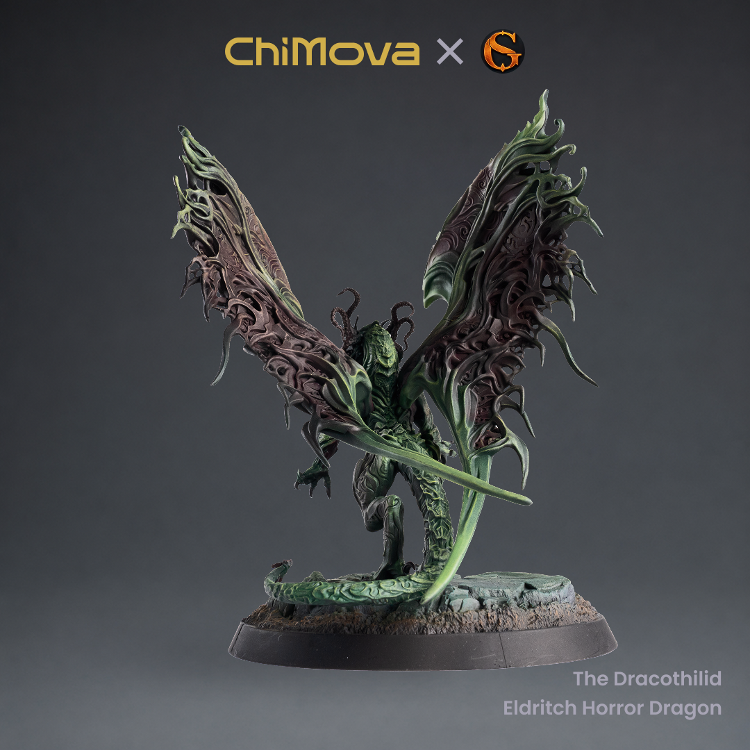 SolGood Creations: The Dracothilid, Eldritch Horror Dragon - Hand Painted