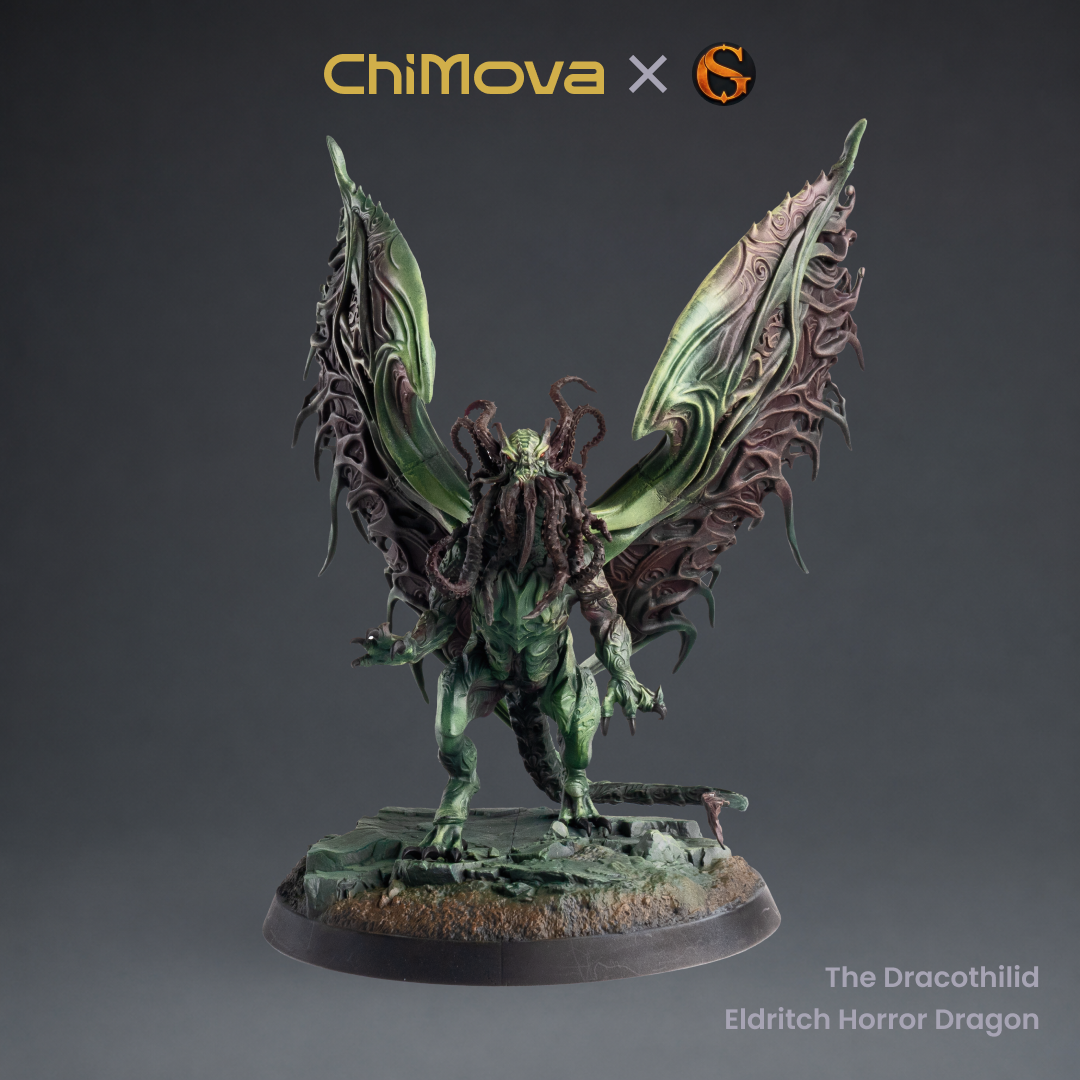 SolGood Creations: The Dracothilid, Eldritch Horror Dragon - Hand Painted