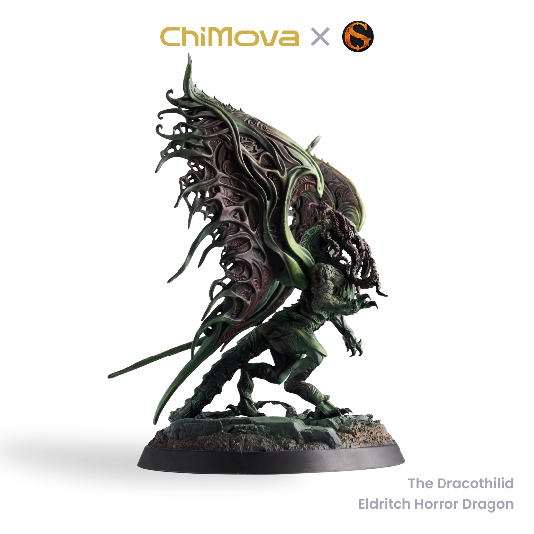 SolGood Creations The Dracothilid, Eldritch Horror Dragon hand painted dragon miniature for DND tabletop gaming and collectors, view 1