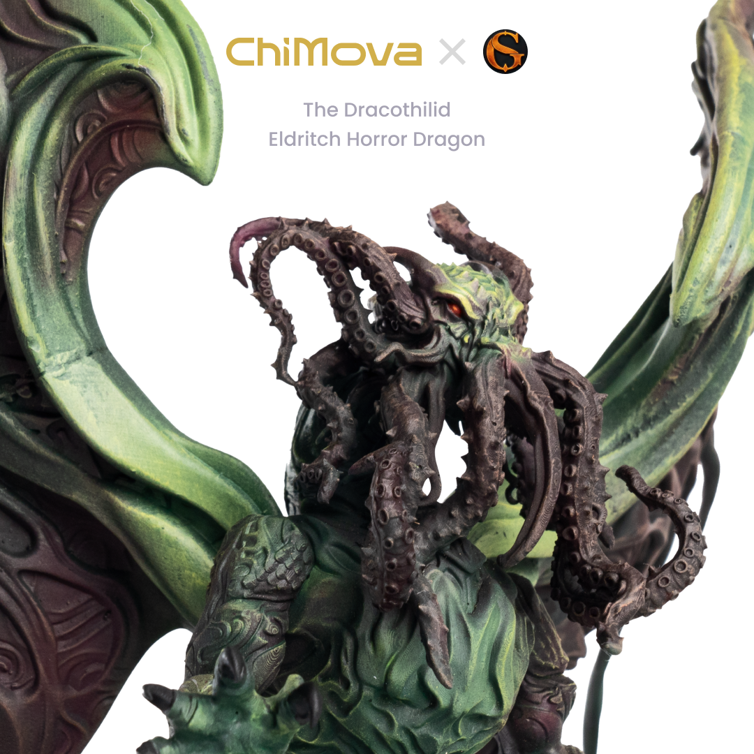 SolGood Creations The Dracothilid, Eldritch Horror Dragon hand painted dragon miniature for DND tabletop gaming and collectors, view 4