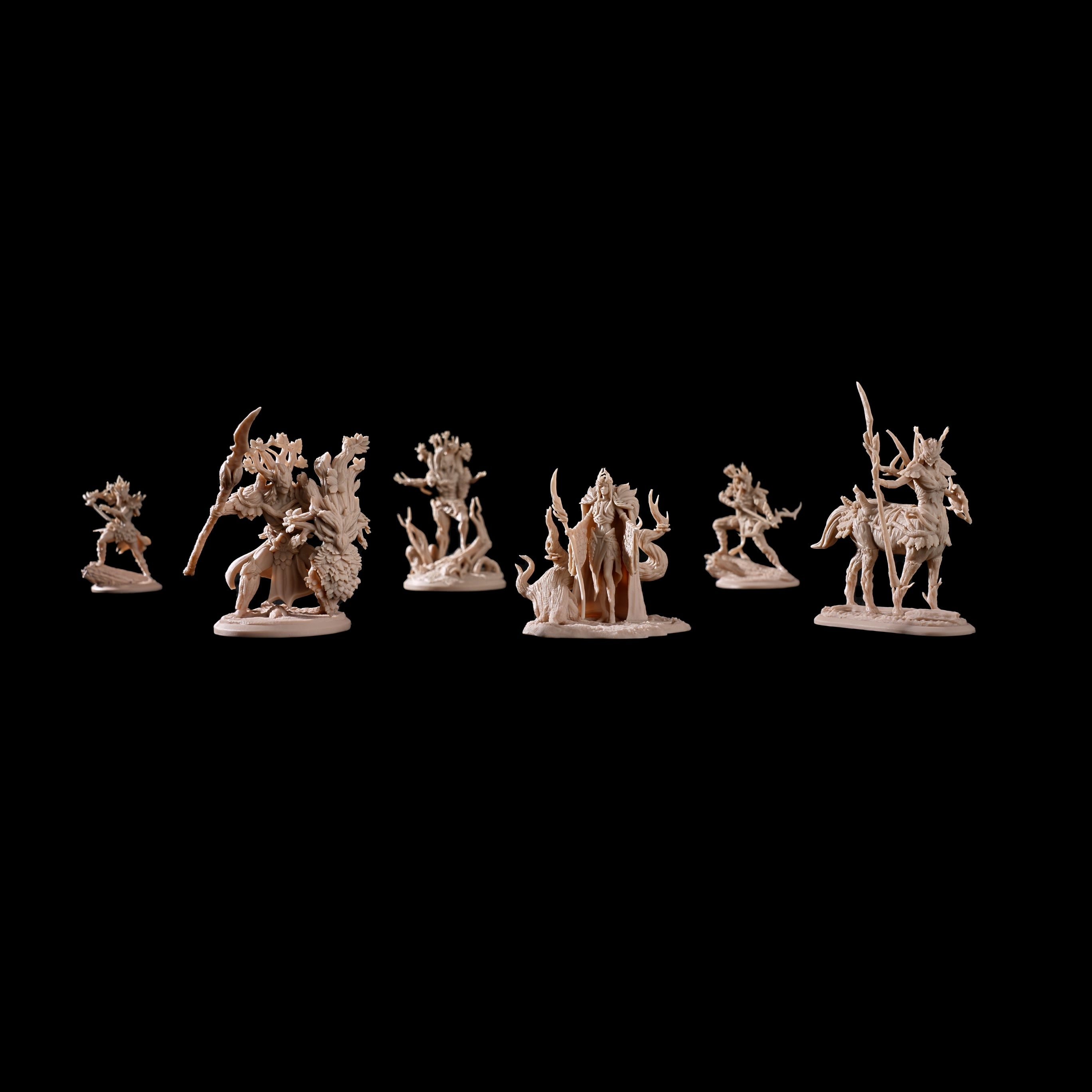 Legends of Aetheron: Thornsunder Wilds Army Pack, unpainted grey resin miniatures for DND and TRPG, 32mm scale.